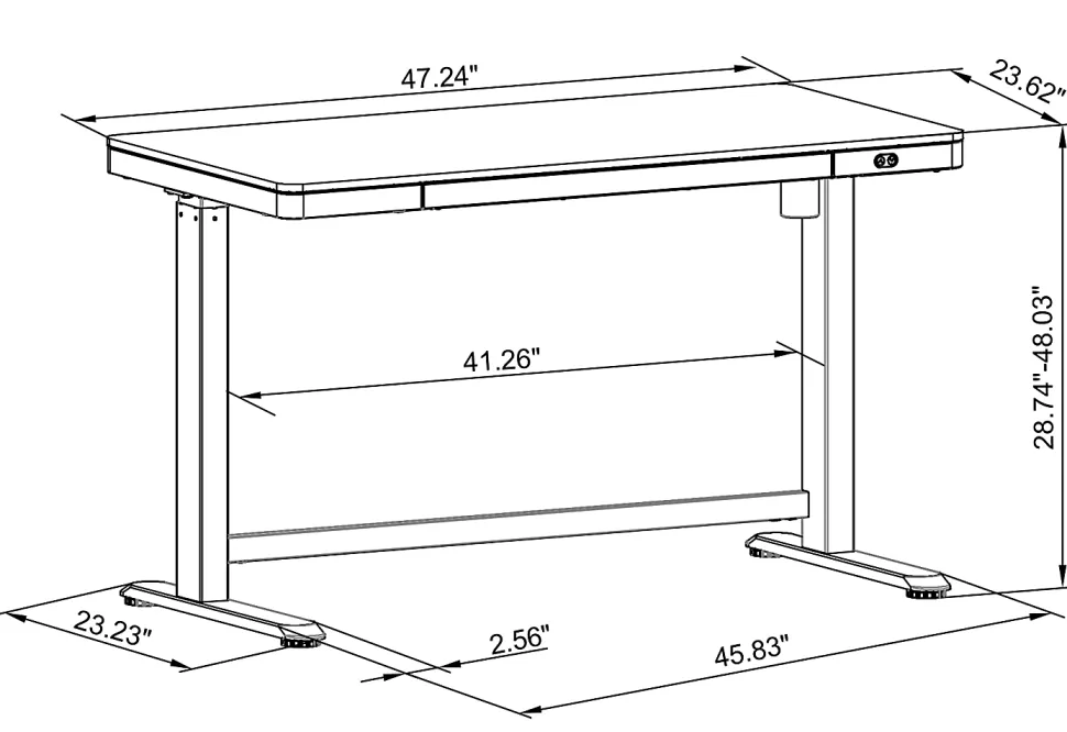 Realspace® Electric 48"W Height-Adjustable Standing Desk, Black