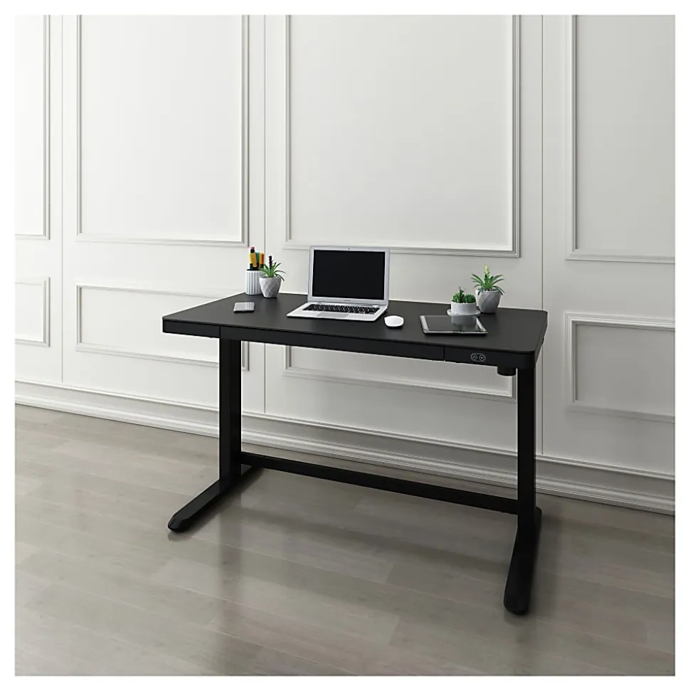 Realspace® Electric 48"W Height-Adjustable Standing Desk, Black