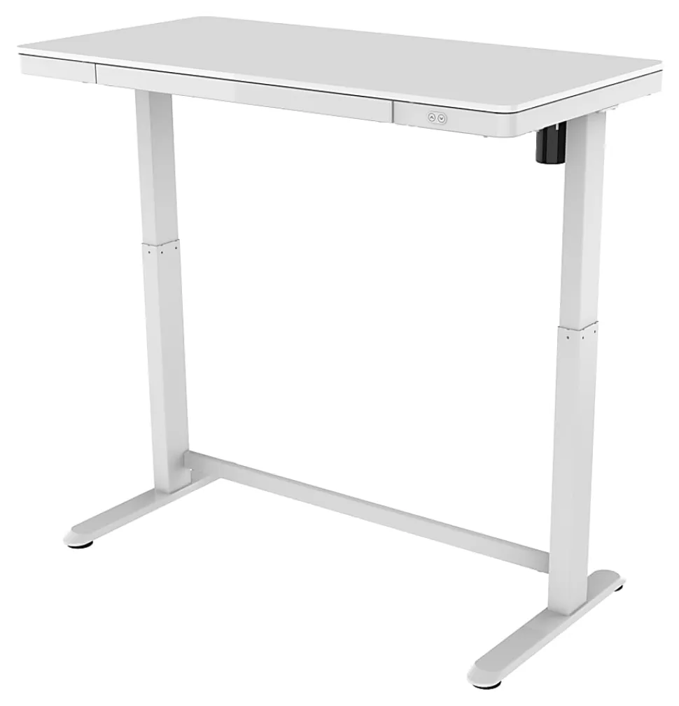 Realspace® Electric 48'W Height-Adjustable Standing Desk, White