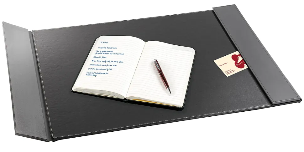 Realspace™ Executive Desk Pad, 19" x 24", Black/Gray