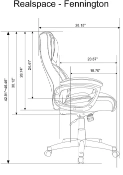 Realspace® Fennington Bonded Leather High-Back Executive Office Chair, Brown, BIFMA Compliant