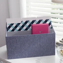 Realspace™ File Folders, Letter Size, Blue/Navy/White, Pack Of 6