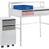 Realspace® Floor Display Baywick 37"W Student Computer Desk With Height-Adjustable Legs And Mobile File Cabinet, White
