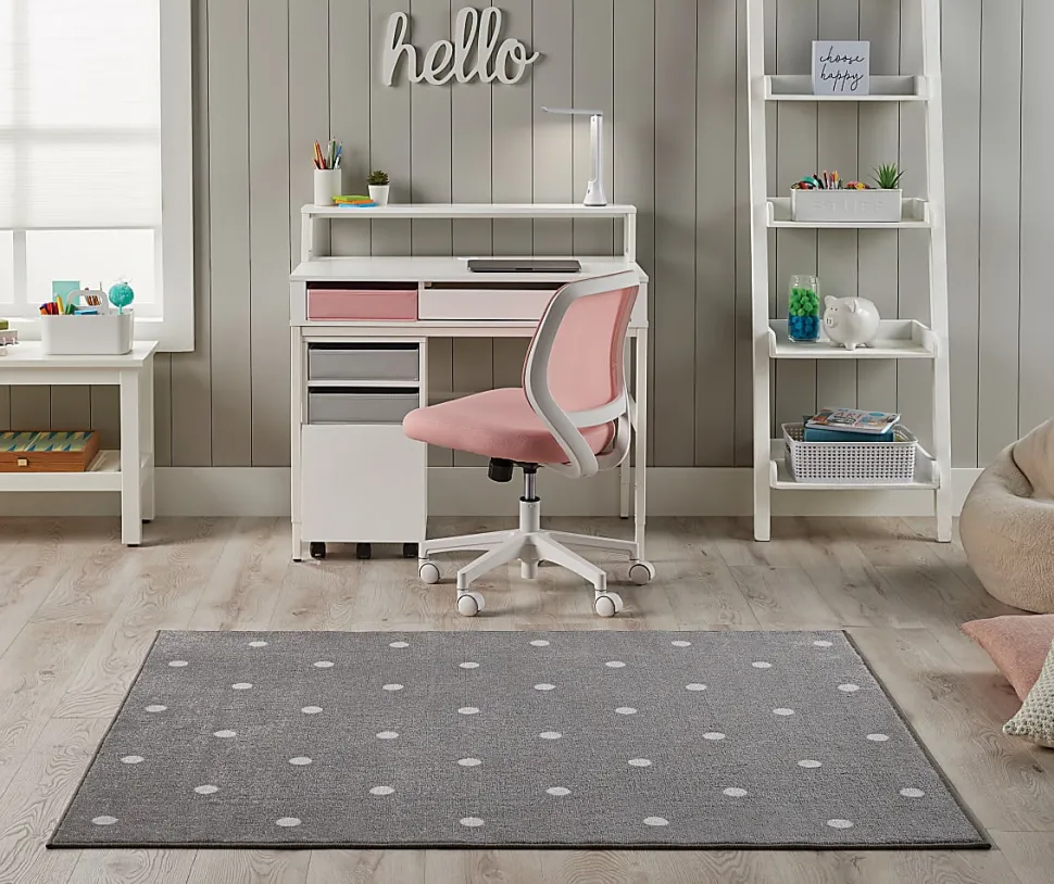 Realspace® Floor Display Baywick 37"W Student Computer Desk With Height-Adjustable Legs And Mobile File Cabinet, White