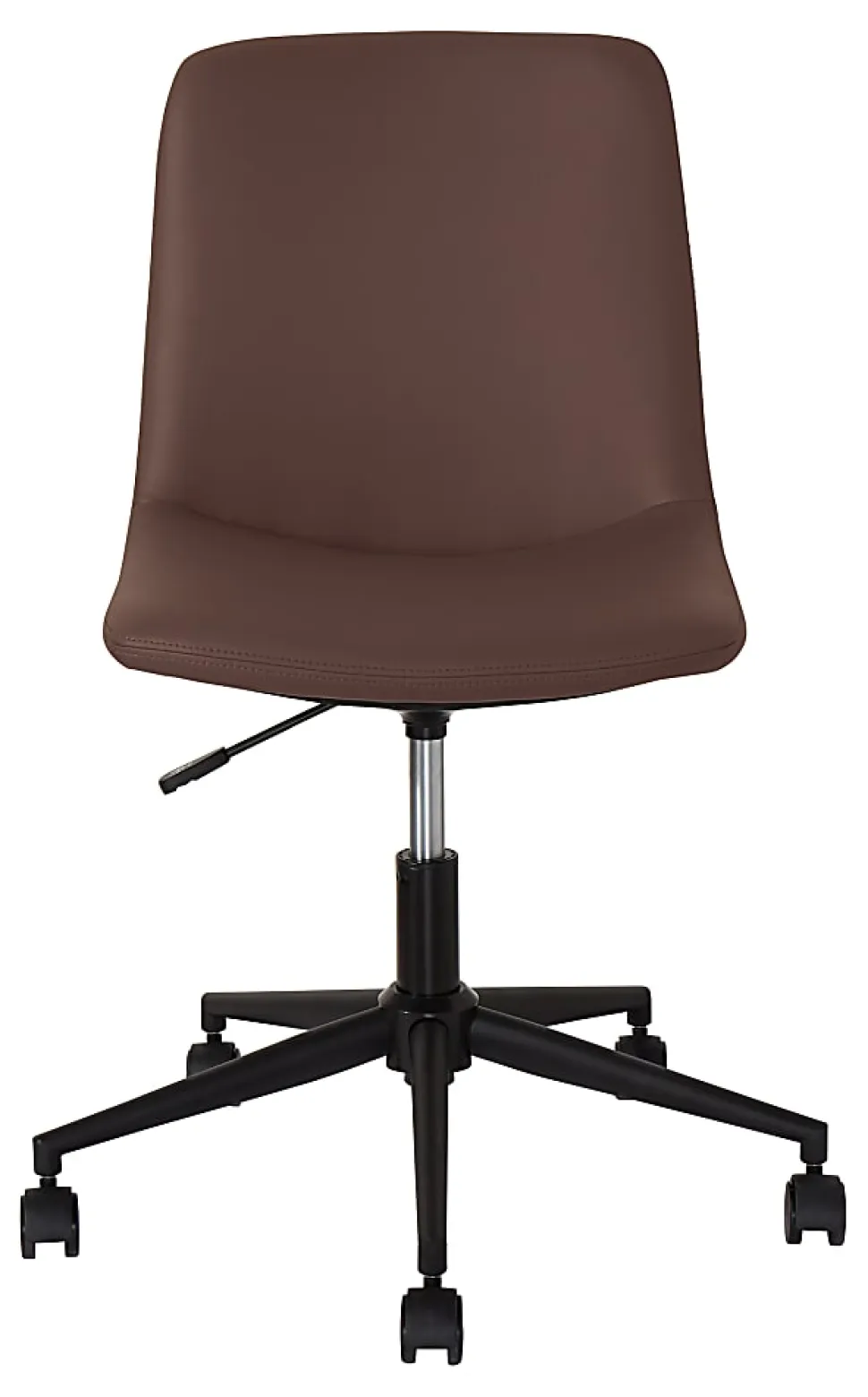 Realspace® Floor Display Praxley Faux Leather Low-Back Task Office Chair, Brown, BIFMA Compliant