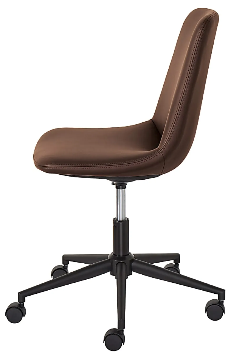 Realspace® Floor Display Praxley Faux Leather Low-Back Task Office Chair, Brown, BIFMA Compliant
