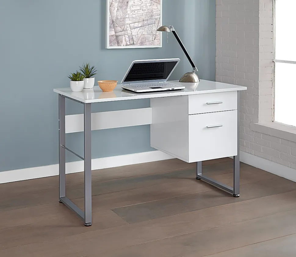 Realspace® Halton 48"W Computer Desk, White
