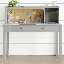 Realspace® Haven 46”W Student Storage Desk With Hutch, Light Gray