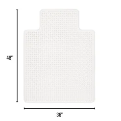 Realspace⢠Heavy Duty Chair Mat for Carpet with Lip, Ramped Edge, 36" x 48", Clear