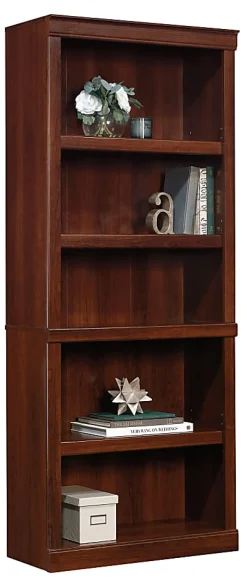 Realspace® 72"H 5-Shelf Bookcase, Mulled Cherry