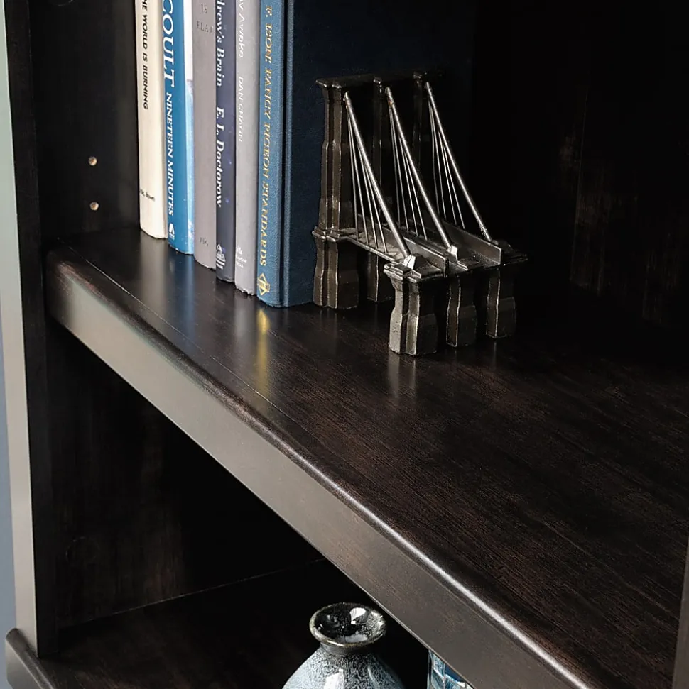 Realspace® 72"H 5-Shelf Bookcase, Peppered Black