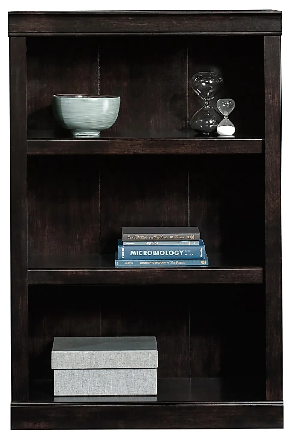 Realspace® 45"H 3-Shelf Bookcase, Peppered Black
