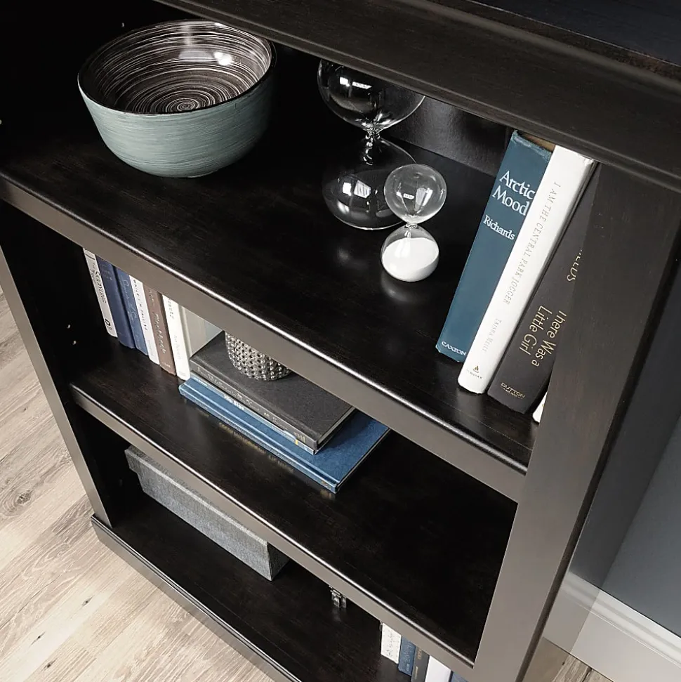 Realspace® 45"H 3-Shelf Bookcase, Peppered Black