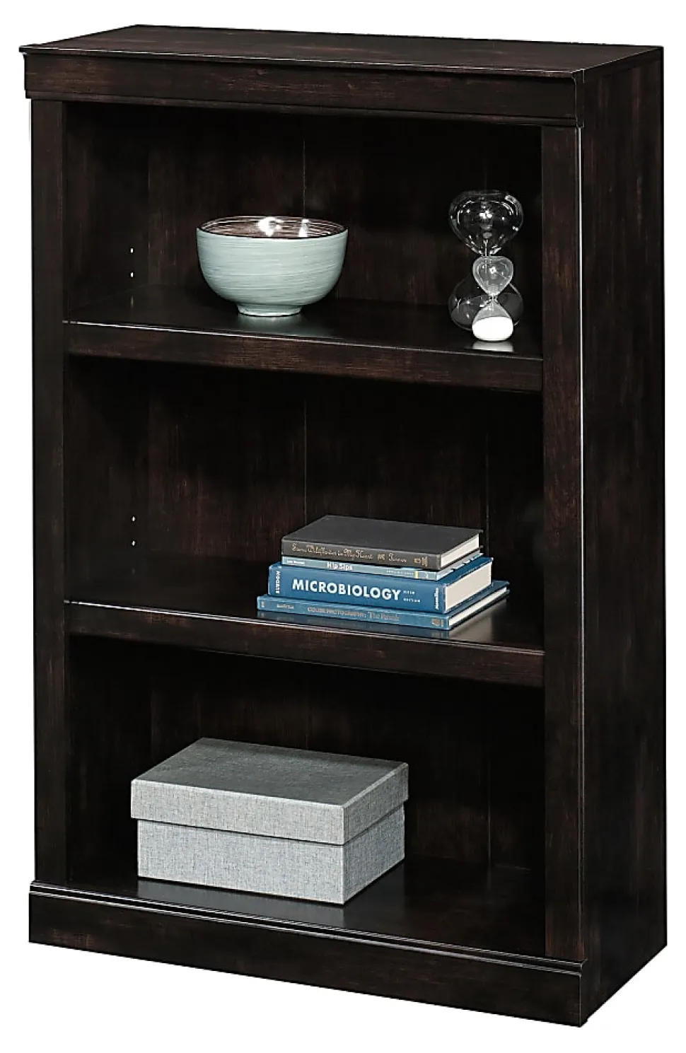 Realspace® 45"H 3-Shelf Bookcase, Peppered Black