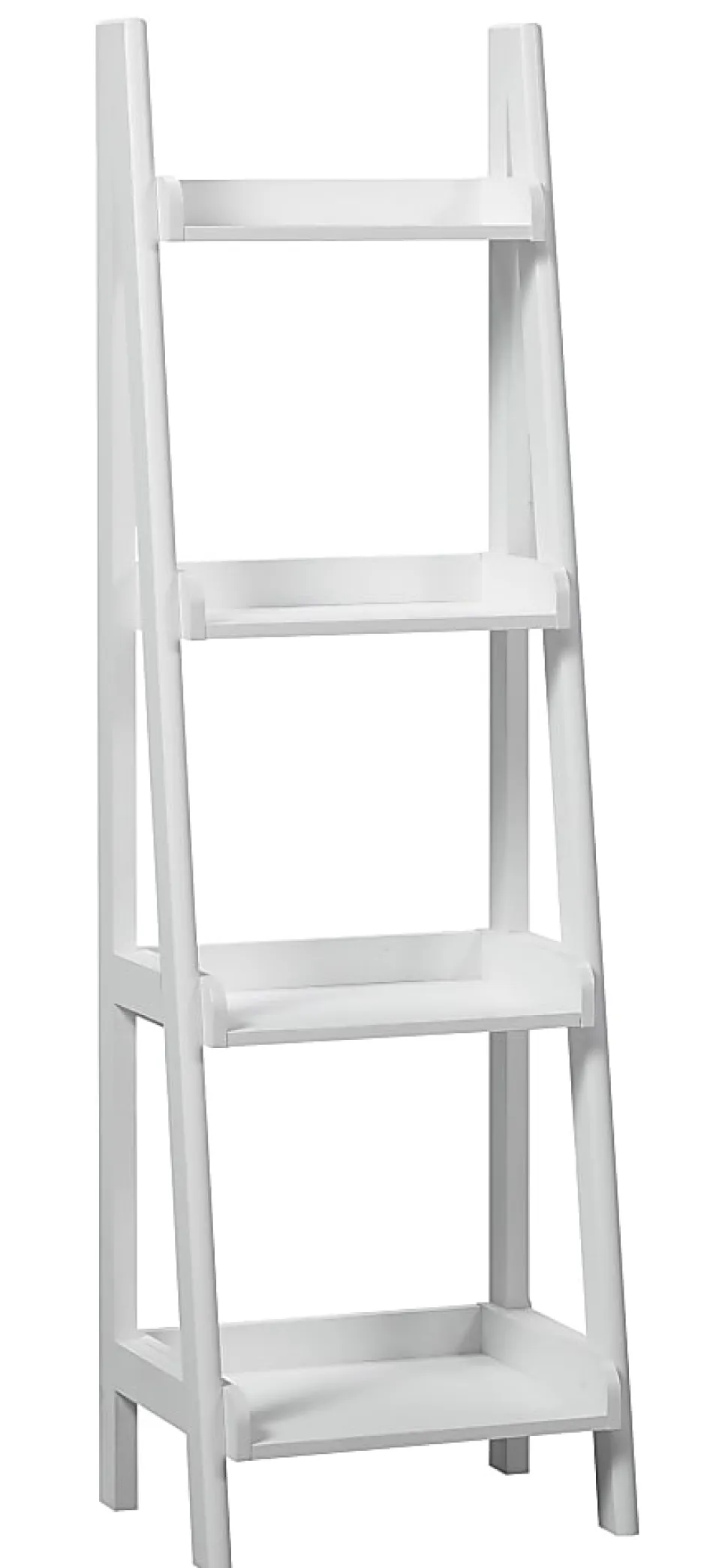 Realspace® 60"H 4-Shelf Narrow Ladder Bookcase, White