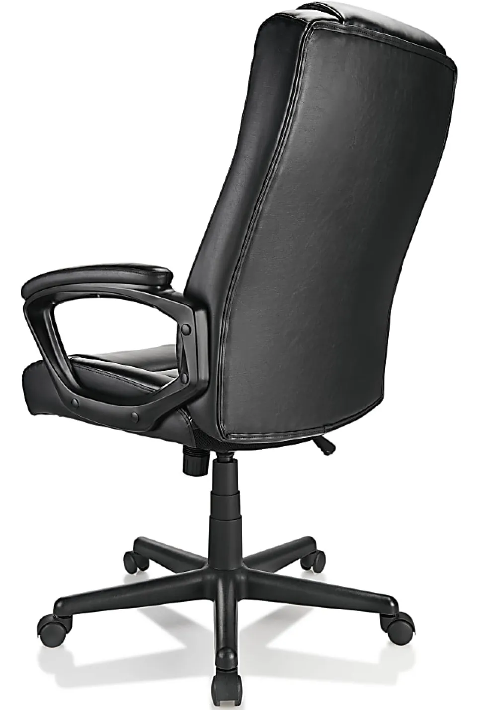 Realspace® Hurston Bonded Leather High-Back Executive Office Chair, Black, BIFMA Compliant
