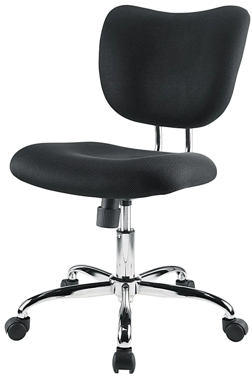 Realspace® Jancy Mesh Low-Back Task Office Chair, Black/Chrome, BIFMA Compliant