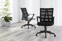 Realspace® Jaxby Mesh/Fabric Mid-Back Task Office Chair, Black, BIFMA Compliant
