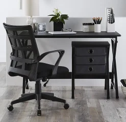 Realspace® Jaxby Mesh/Fabric Mid-Back Task Office Chair, Black, BIFMA Compliant