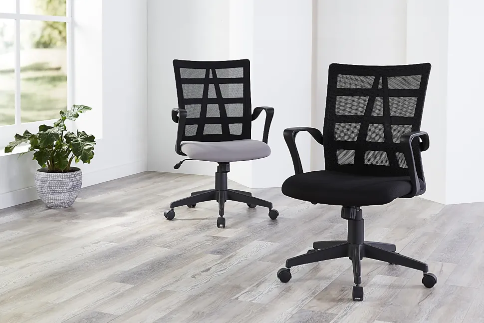 Realspace® Jaxby Mesh Mid-Back Task Office Chair, Black/Gray, BIFMA Compliant