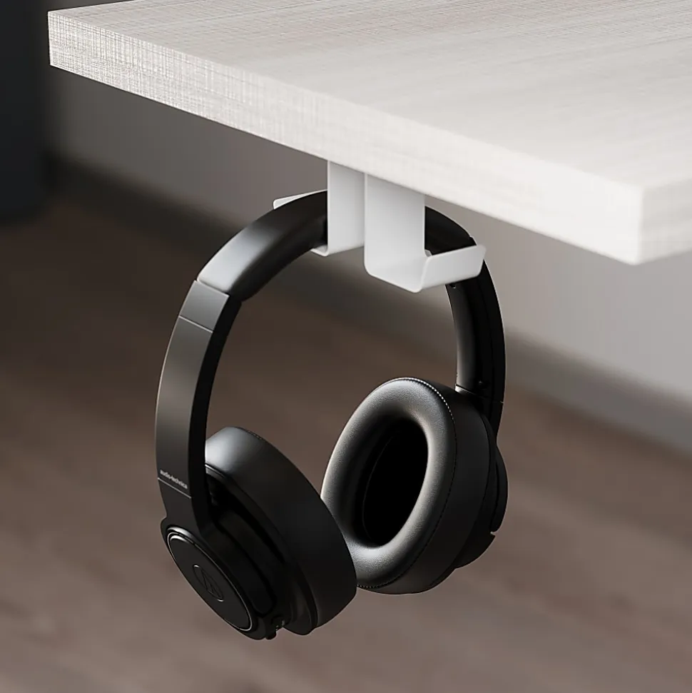 Realspace® Koru Electric 59"W L-Shaped Height-Adjustable Standing Desk with Integrated Power & Charging, Natural Oak