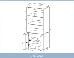 Realspace® Koru 72"H 3-Shelf Bookcase With Printer Shelf & File Storage, Espresso Oak