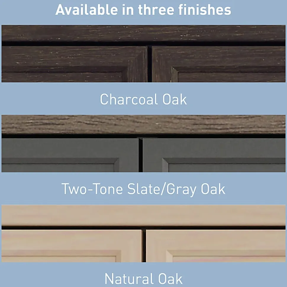 Realspace® Koru 72"H 3-Shelf Bookcase With Printer Shelf & File Storage, Espresso Oak