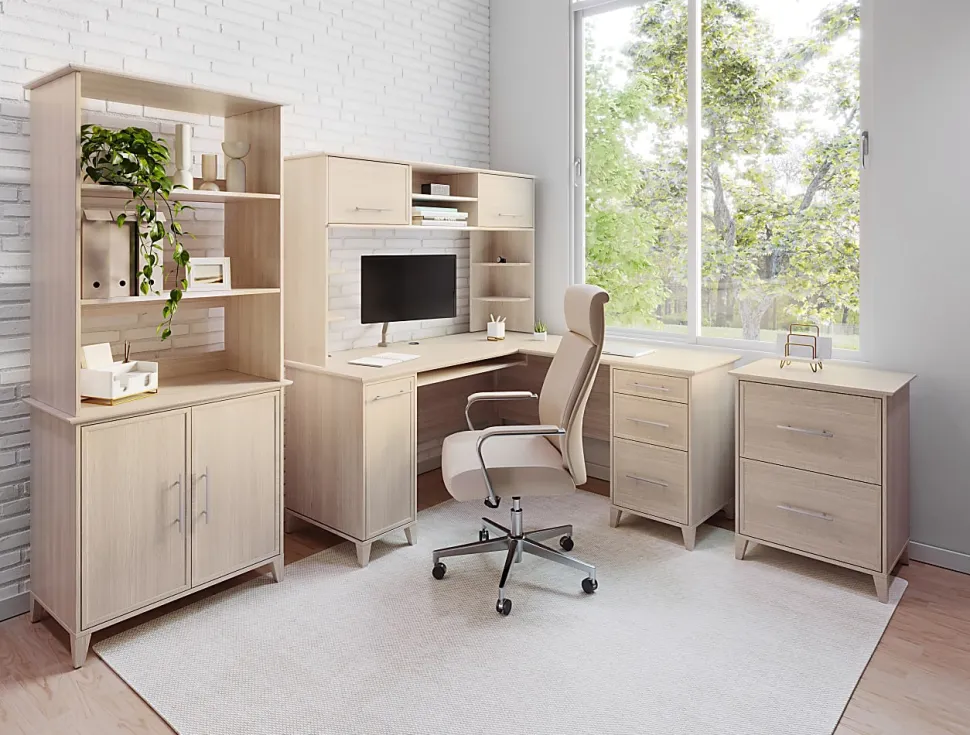 Realspace® Koru 23-1/2"W x 17-1/2"D Lateral 2-Drawer File Cabinet, Natural Oak, BIFMA Compliant