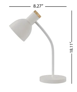 Realspace™ LED Desk Lamp, Adjustable, 18"H, White