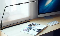 Realspace™ LED Gooseneck Lamp, Adjustable, 22-1/2"H, Black