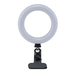 Realspace⢠6" LED Ring Light With Clip-On Monitor Mount Or Tripod Stand, Adjustable, 9-5/8"H, Black