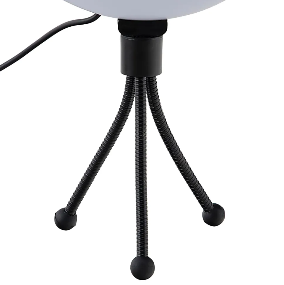Realspace™ 6" LED Ring Light With Clip-On Monitor Mount Or Tripod Stand, Adjustable, 9-5/8"H, Black