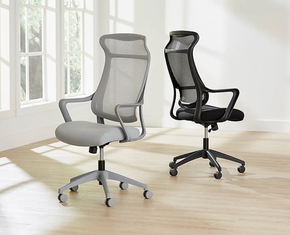 Realspace® Lenzer Mesh High-Back Task Office Chair, Black, BIFMA Compliant