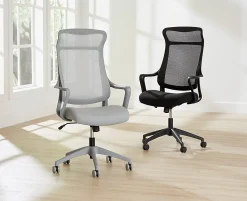 Realspace® Lenzer Mesh High-Back Task Office Chair, Gray, BIFMA Compliant
