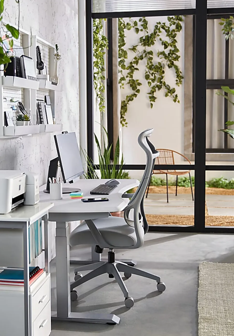 Realspace® Lenzer Mesh High-Back Task Office Chair, Gray, BIFMA Compliant