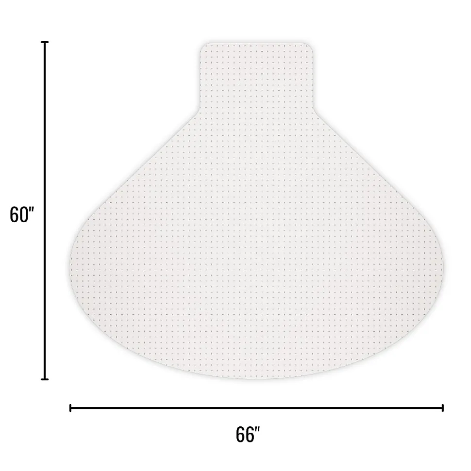 Realspace™ Low Pile Chair Mat For L-Shaped Workstations, 66" x 60", Clear
