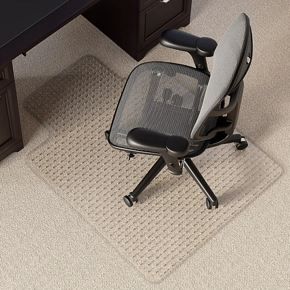 Realspace™ Low Pile Chair Mat with Lip, Ramped Edge, 36" x 48", Clear