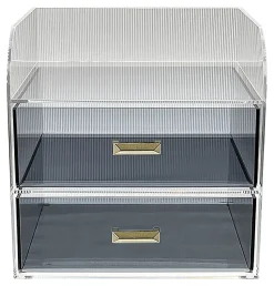 Realspace® Lucenti Acrylic 2-Drawer Desktop Organizer, 7