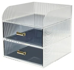 Realspace® Lucenti Acrylic 2-Drawer Desktop Organizer, 7