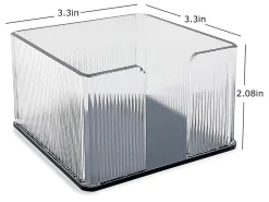 Realspace® Lucenti Acrylic Memo Holder, 2-1/16"H x 3-5/16"W x 3-5/16"D, Clear/Black