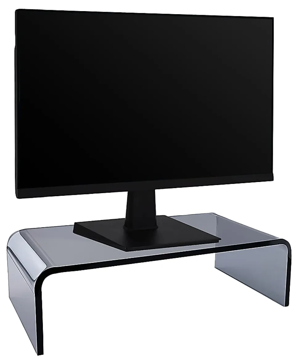 Realspace® Lucenti Acrylic Monitor Stand, 4"H x 15"W x 7-1/2"D, Translucent Black