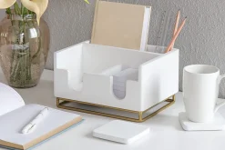 Realspace® Luna Wood/Metal Desktop Organizer With Coasters, 8-3/4