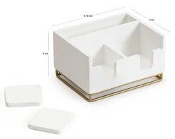Realspace® Luna Wood/Metal Desktop Organizer With Coasters, 8-3/4