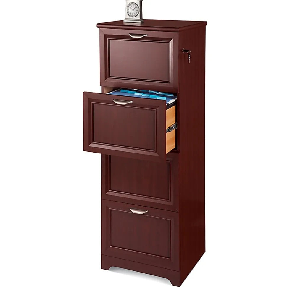 Realspace® Magellan 19”D Vertical 4-Drawer File Cabinet, Classic Cherry