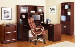 Realspace® Magellan 72"H 5-Shelf Bookcase With Doors, Classic Cherry