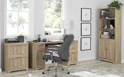 Realspace® Magellan 72"H 5-Shelf Bookcase With Doors, Blonde Ash