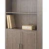 Realspace® Magellan 72"H 5-Shelf Contemporary Bookcase With Doors, Gray/Medium Finish