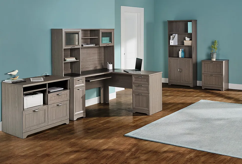 Realspace® Magellan 30”H x 36-5/16”W x 21-1/8”D Tech Station Printer Stand 2.0, Gray