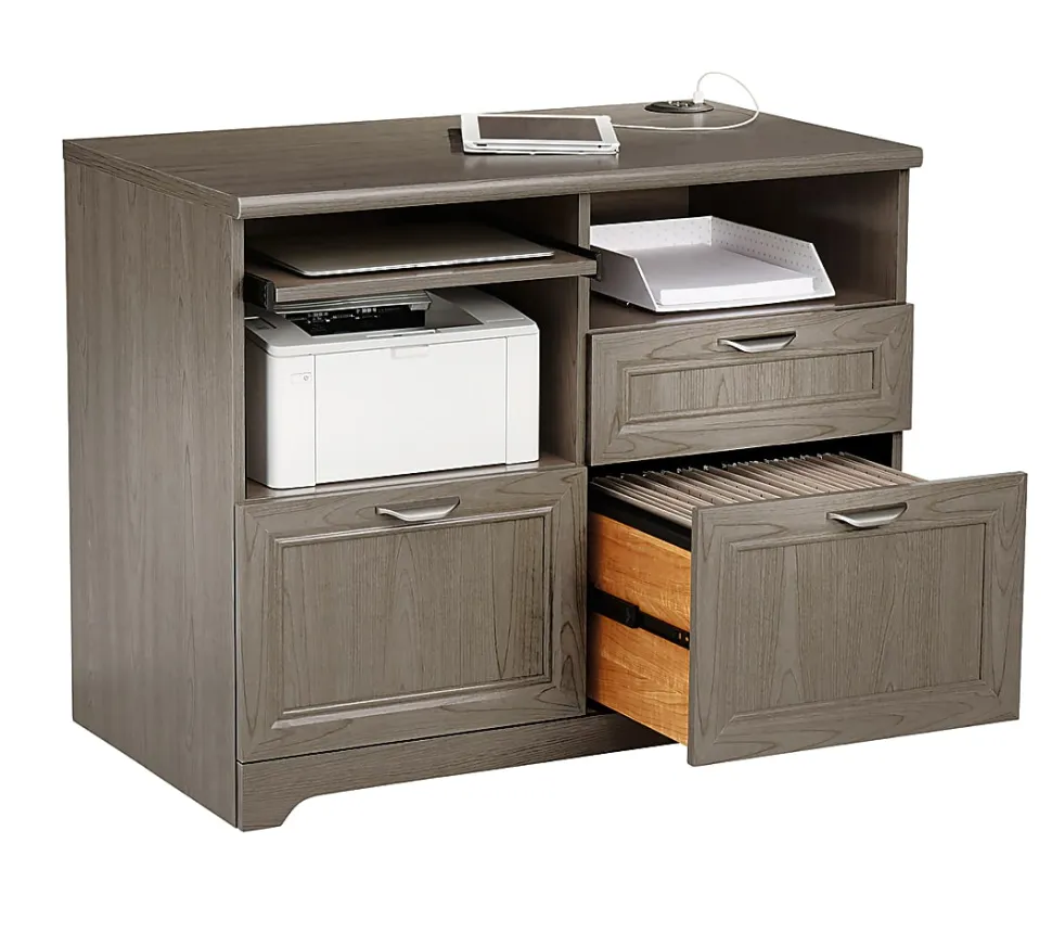 Realspace® Magellan 30”H x 36-5/16”W x 21-1/8”D Tech Station Printer Stand 2.0, Gray