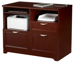 Realspace® Magellan 30”H x 36-5/16”W x 21”D Tech Station Printer Stand 2.0, Classic Cherry